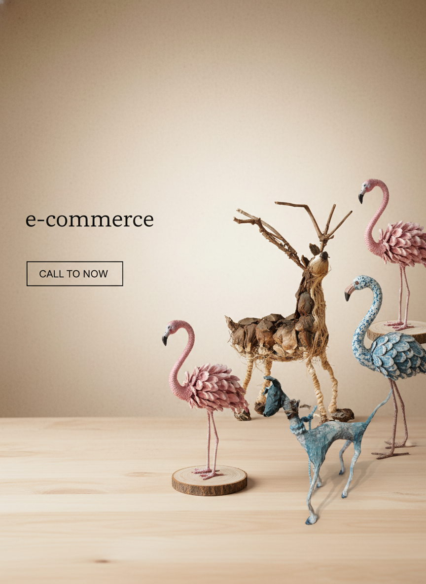 Banner Hero con animales artesanales