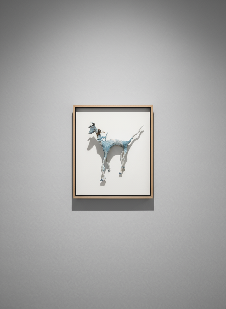 Galgo Azul - Arte Animal Contemporáneo Reciclado