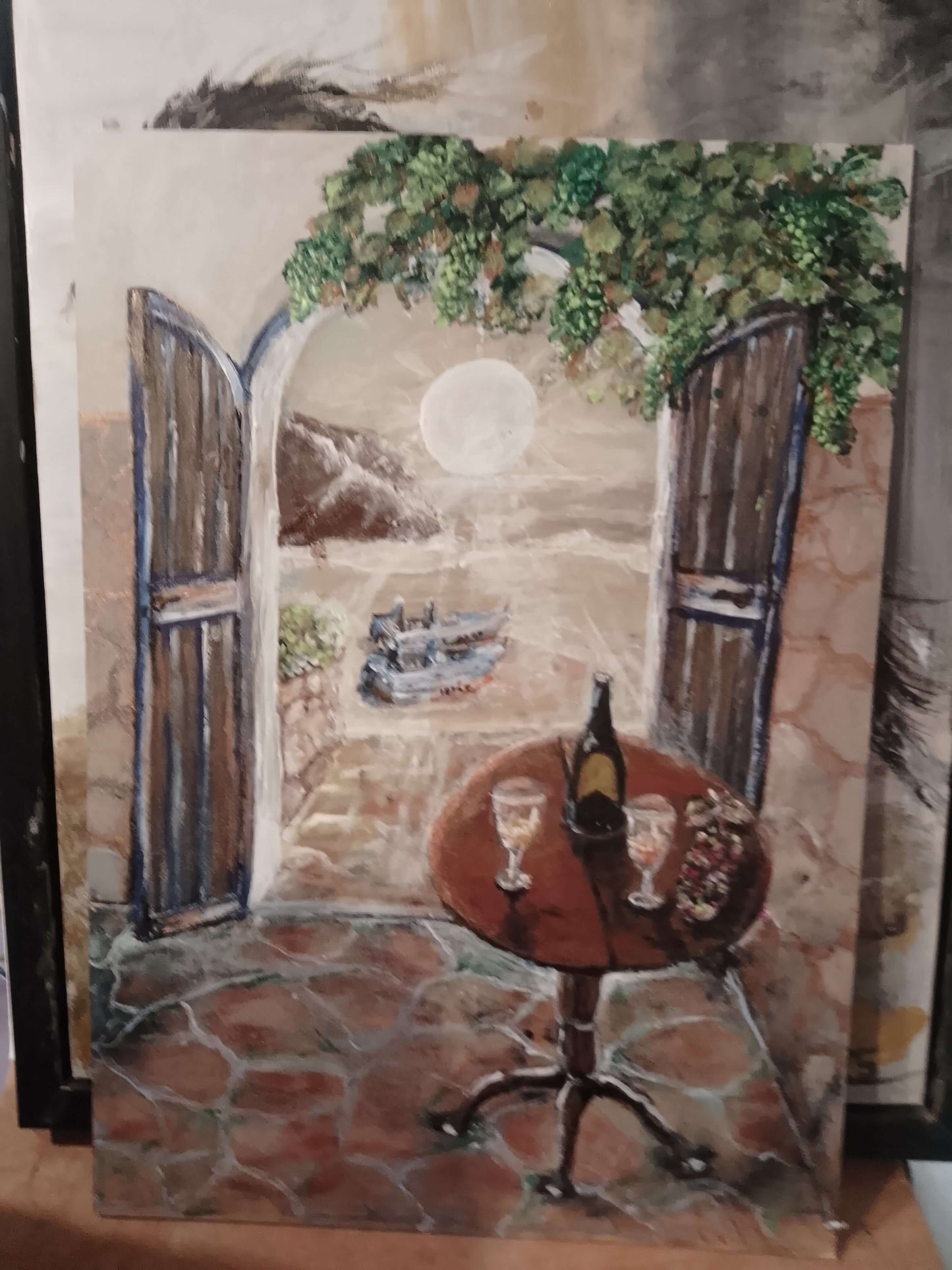 Atardecer bajo el Sol - Cuadro Acrílico Original 75cm