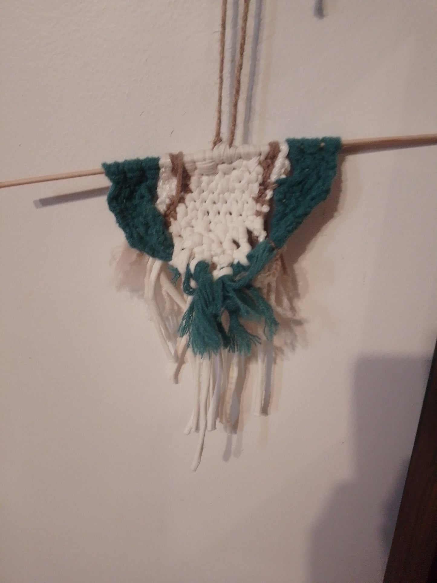 Boho Adorno de Madera con Trenzado Macramé