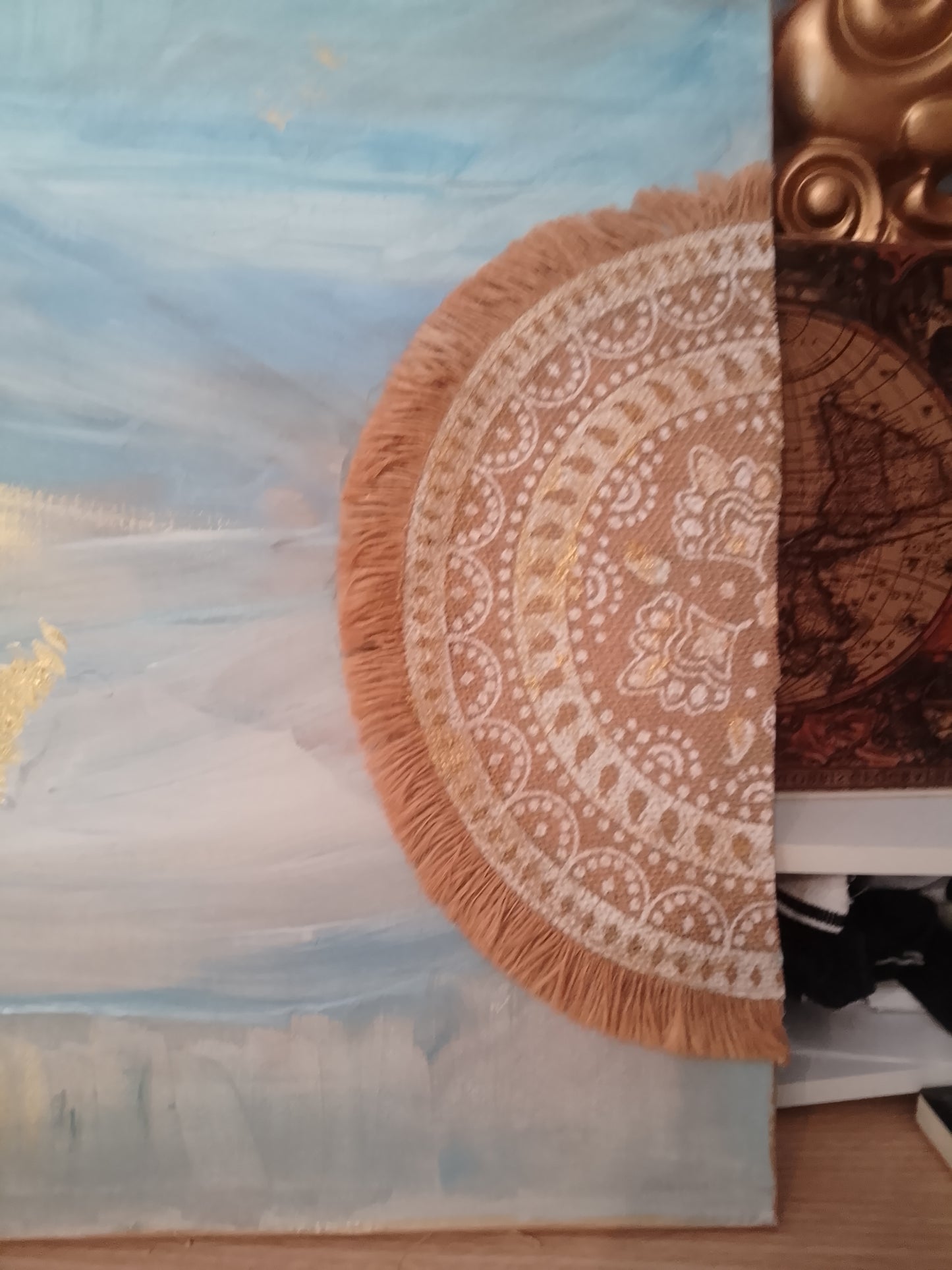 Azul Boho - Cuadro Abstracto Estilo Bohemio