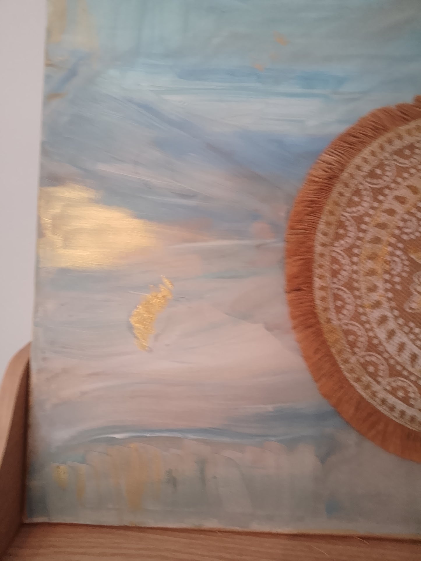 Azul Boho - Cuadro Abstracto Estilo Bohemio