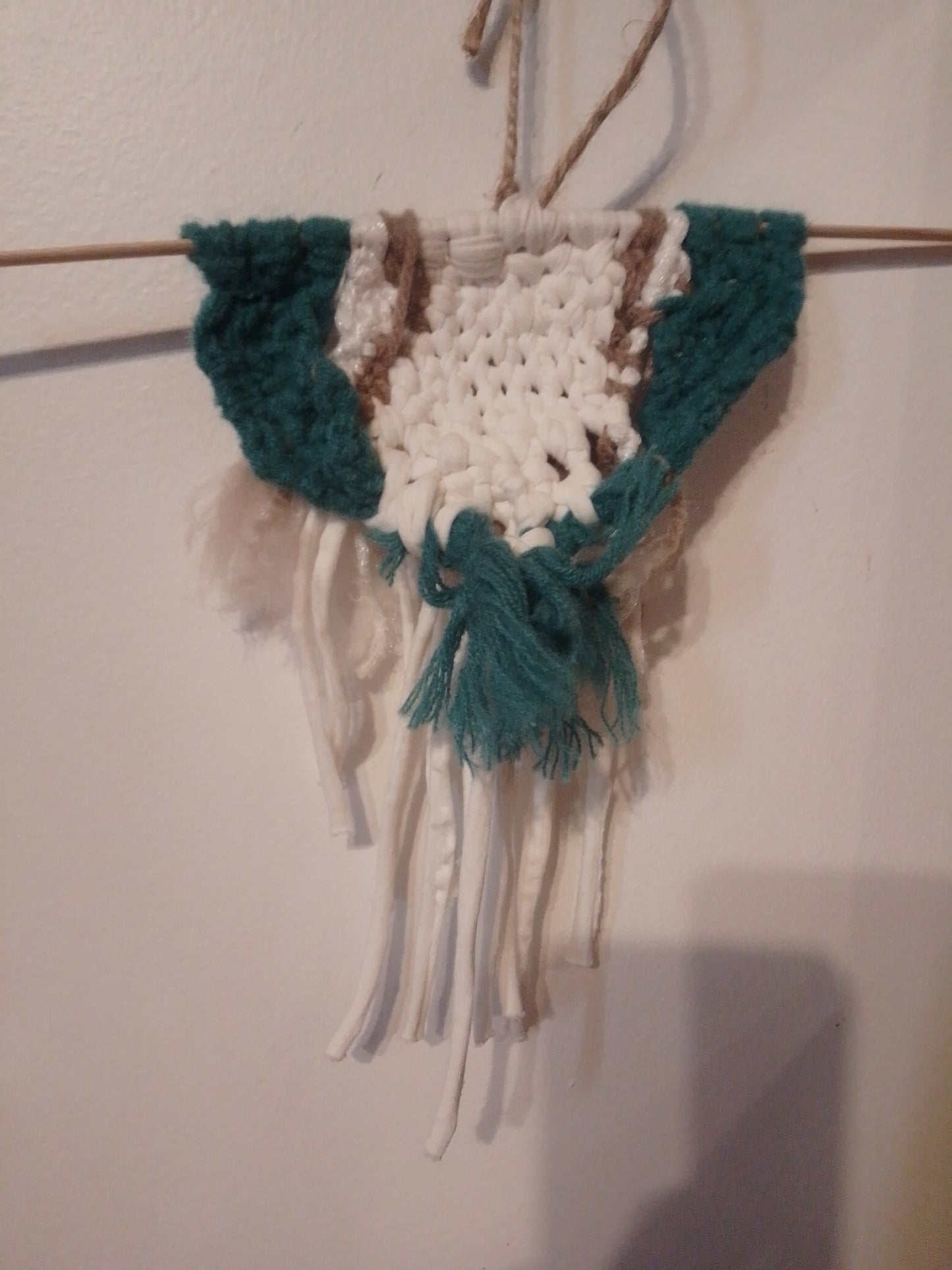 Boho Adorno de Madera con Trenzado Macramé