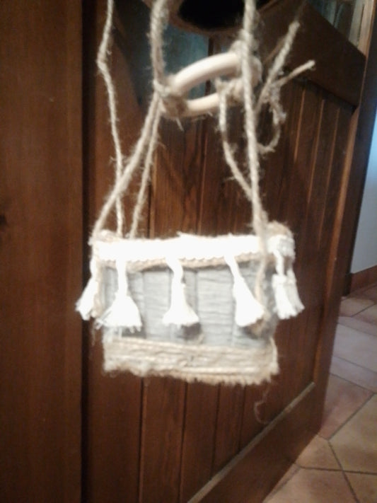 Globo Aerostático Artesanal - Decoración Macramé y Madera